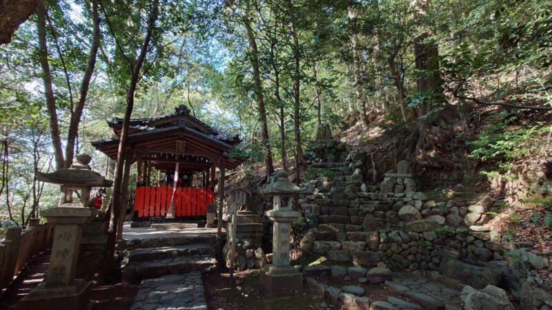 深い森に囲まれた宇治上神社奥の社